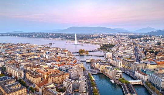 Genève, lac Léman et Jet d'Eau
